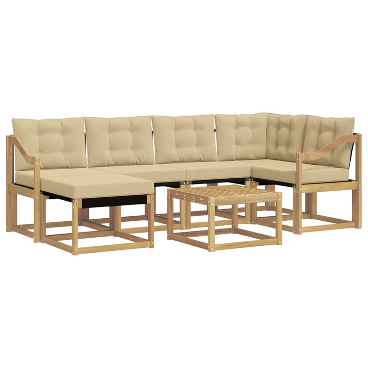 Udendørs sofagruppe 7 stk. Hvid og Beige