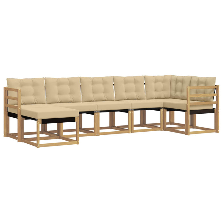 Udendørs sofagruppe 7 stk. Hvid og Beige