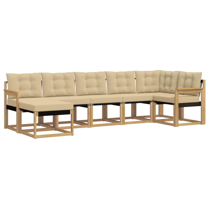 Udendørs sofagruppe 7 stk. Hvid og Beige