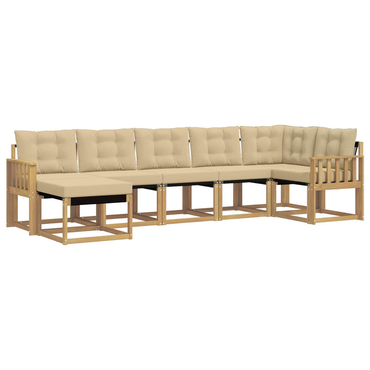 Udendørs sofagruppe 7 stk. Hvid og Beige