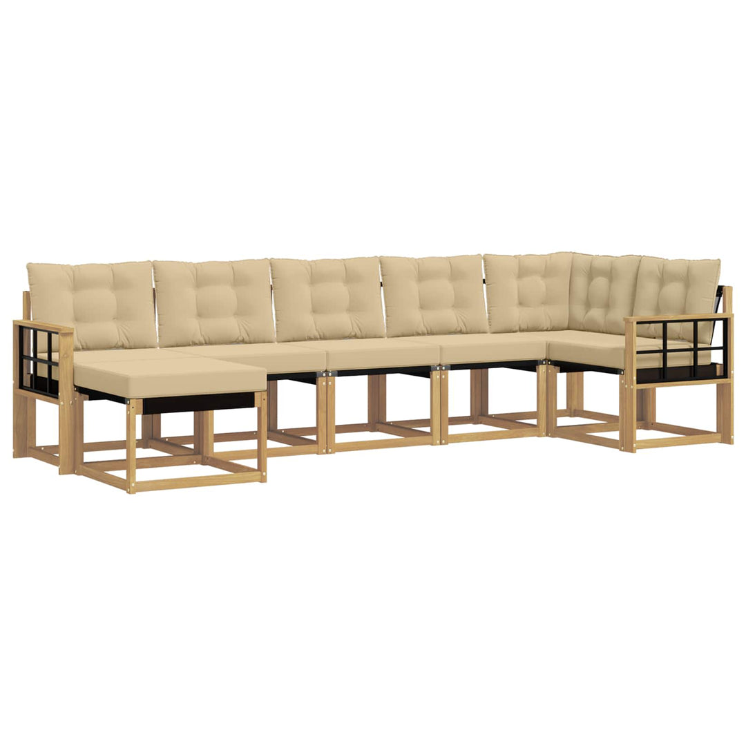 Udendørs sofagruppe 7 stk. Hvid og Beige