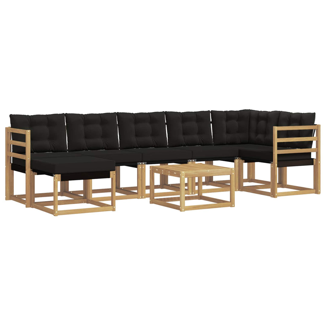 Udendørs sofagruppe med pude 8 pcs Hvid og sort