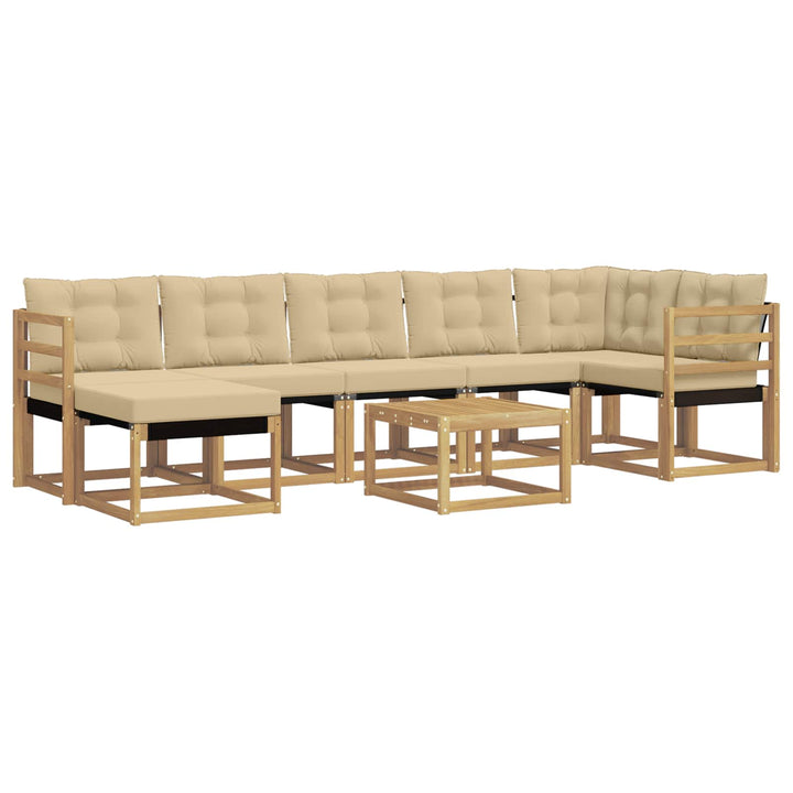 Udendørs sofagruppe med pude 8 pcs Hvid og Beige