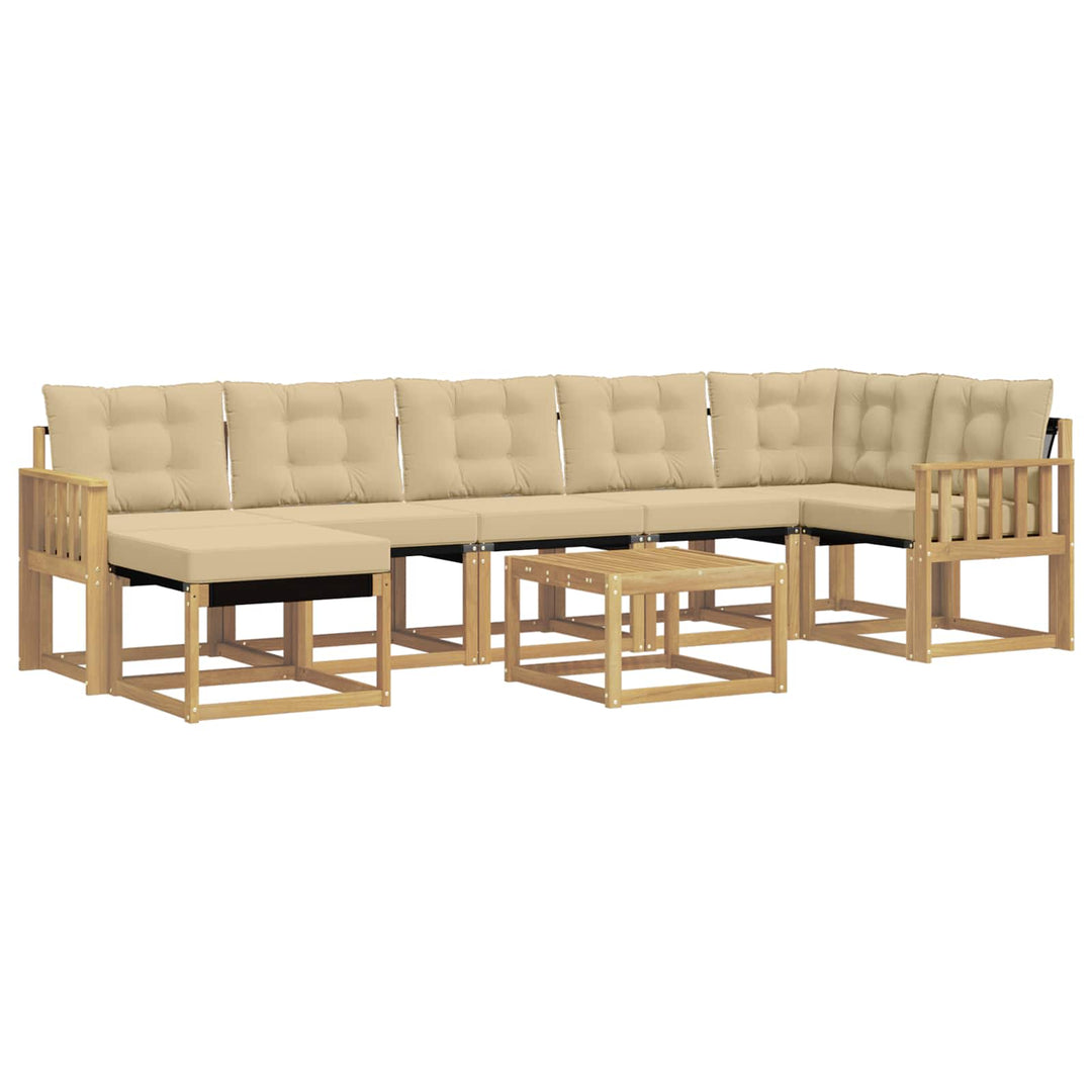 Udendørs sofagruppe med pude 8 pcs Hvid og Beige