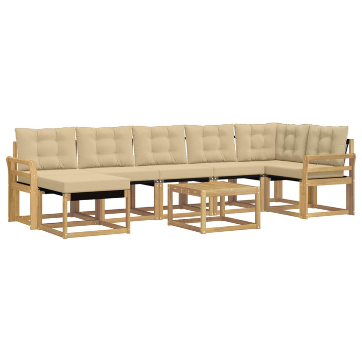 Udendørs sofagruppe med pude 8 pcs Hvid og Beige