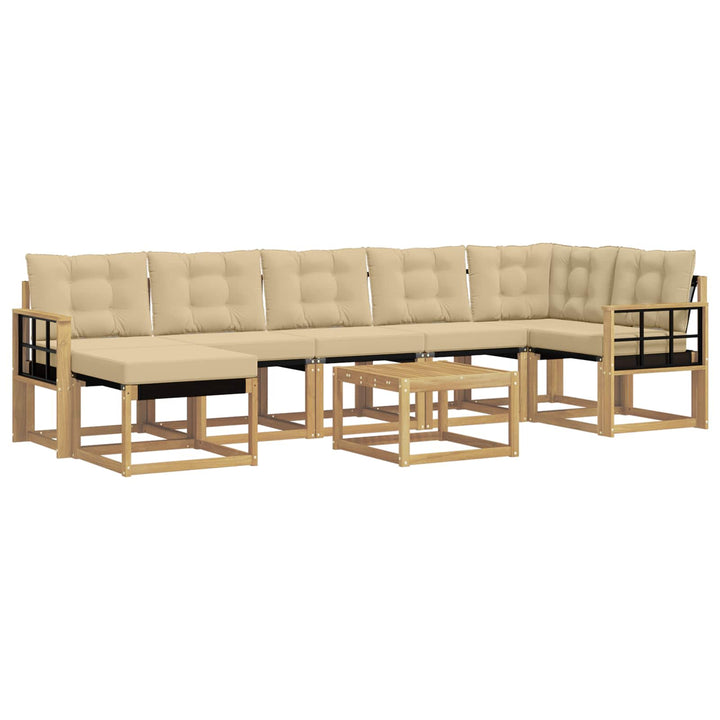Udendørs sofagruppe med pude 8 pcs Hvid og Beige