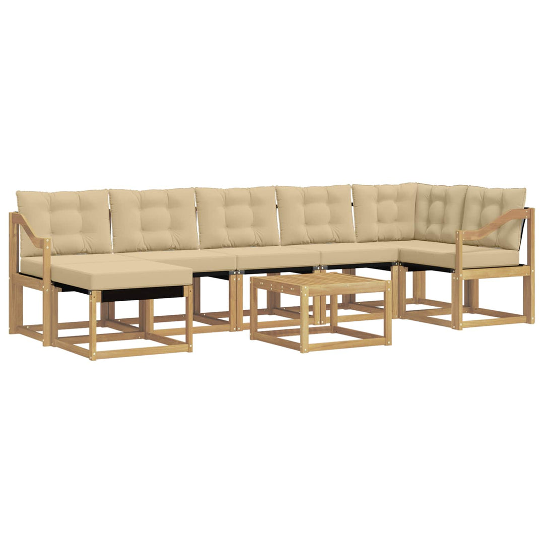 Udendørs sofagruppe med pude 8 pcs Hvid og Beige