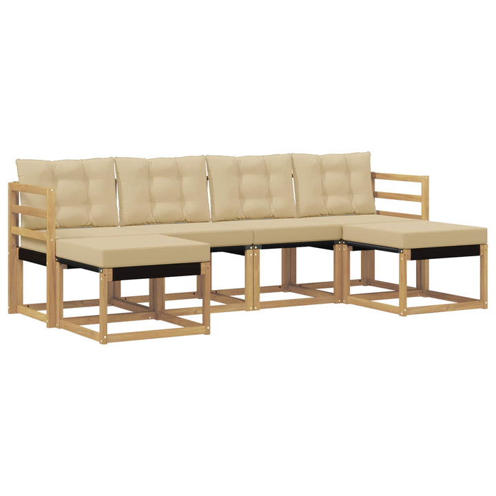 Udendørs sofagruppe 6 stk. Hvid og Beige