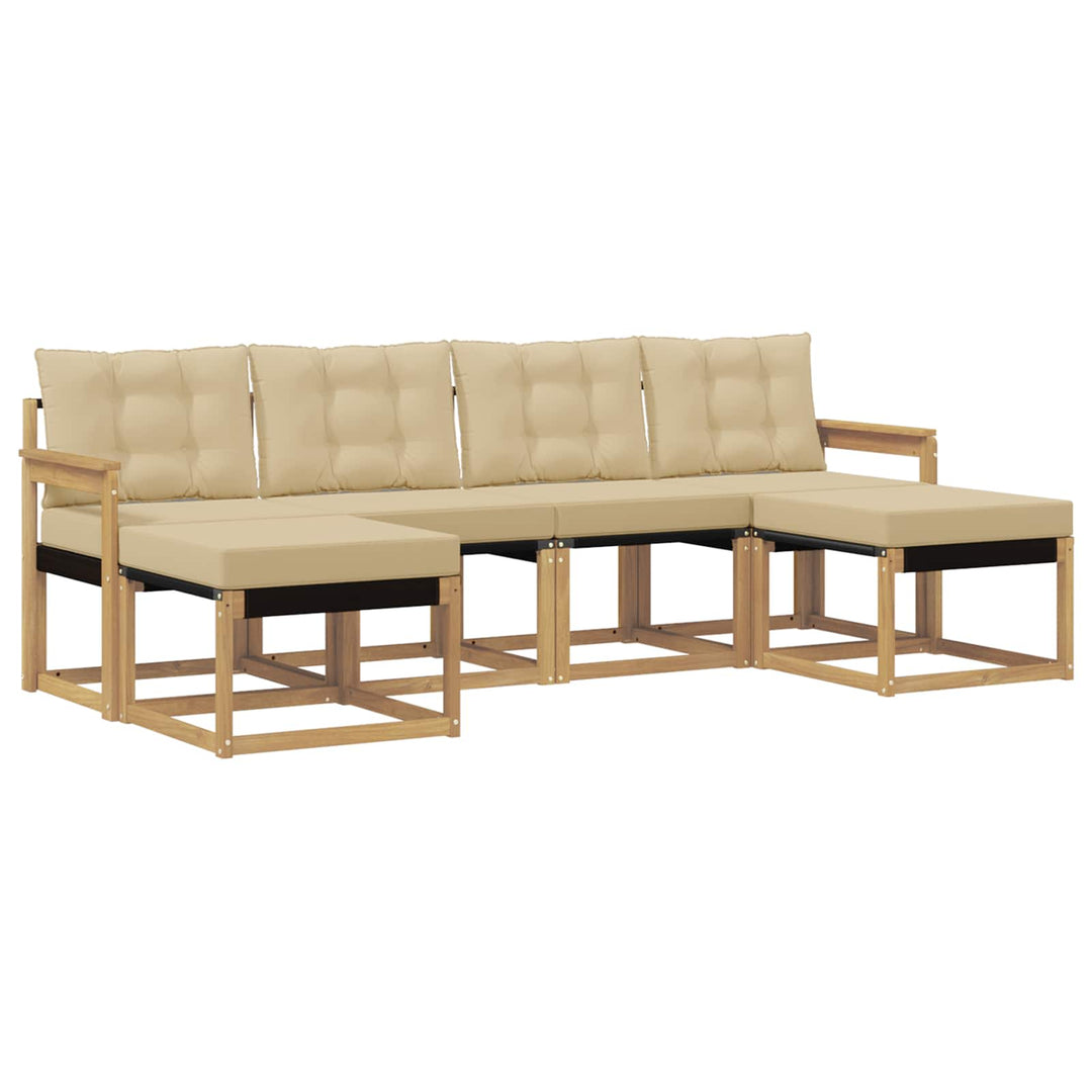 Udendørs sofagruppe 6 stk. Hvid og Beige