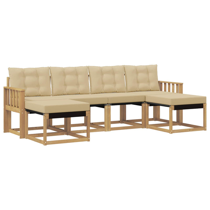 Udendørs sofagruppe 6 stk. Hvid og Beige