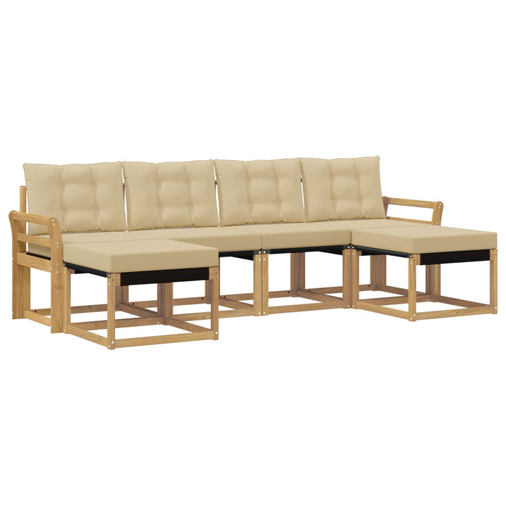Udendørs sofagruppe 6 stk. Hvid og Beige