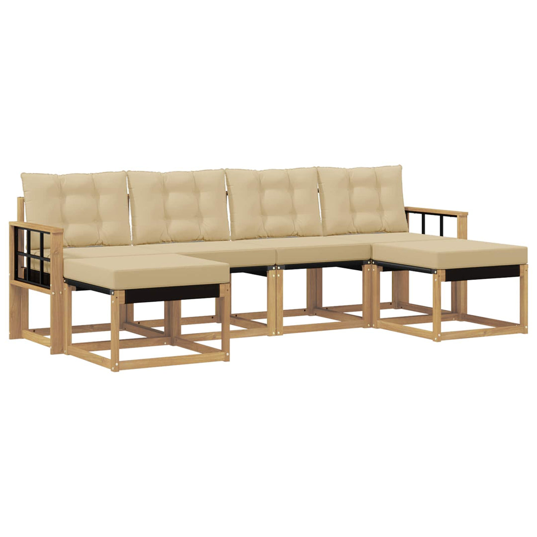 Udendørs sofagruppe 6 stk. Hvid og Beige