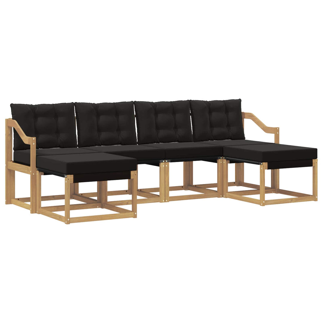 Udendørs sofagruppe 6 stk. Hvid og sort