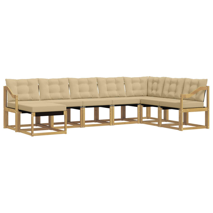 Udendørs sofagruppe 8 stk. Hvid og Beige