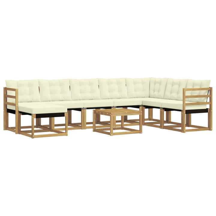Udendørs sofagruppe 9 stk. Hvid og cremefarvet