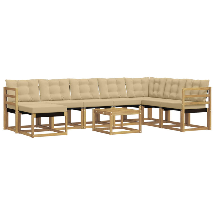 Udendørs sofagruppe 9 stk. Hvid og Beige