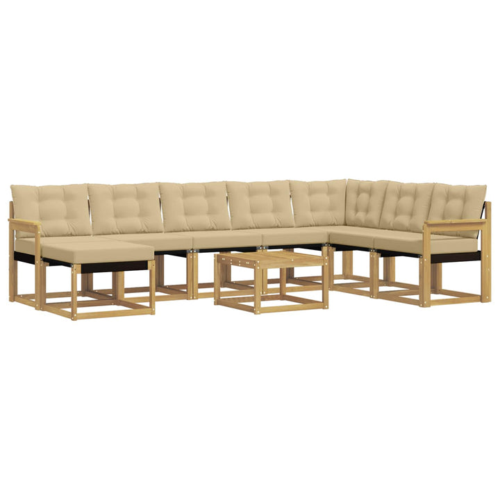 Udendørs sofagruppe 9 stk. Hvid og Beige