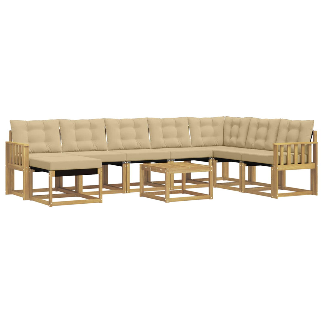Udendørs sofagruppe 9 stk. Hvid og Beige
