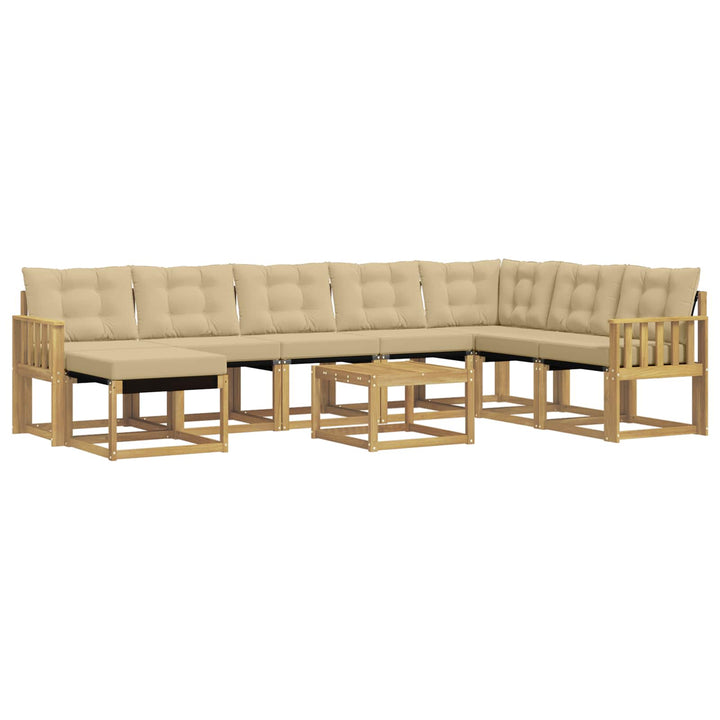 Udendørs sofagruppe 9 stk. Hvid og Beige
