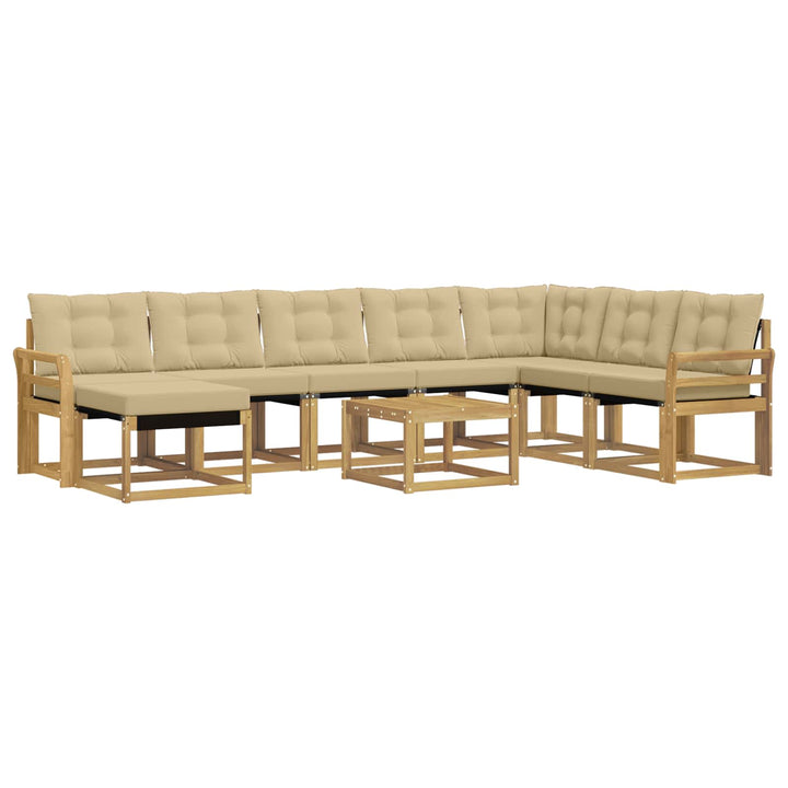 Udendørs sofagruppe 9 stk. Hvid og Beige