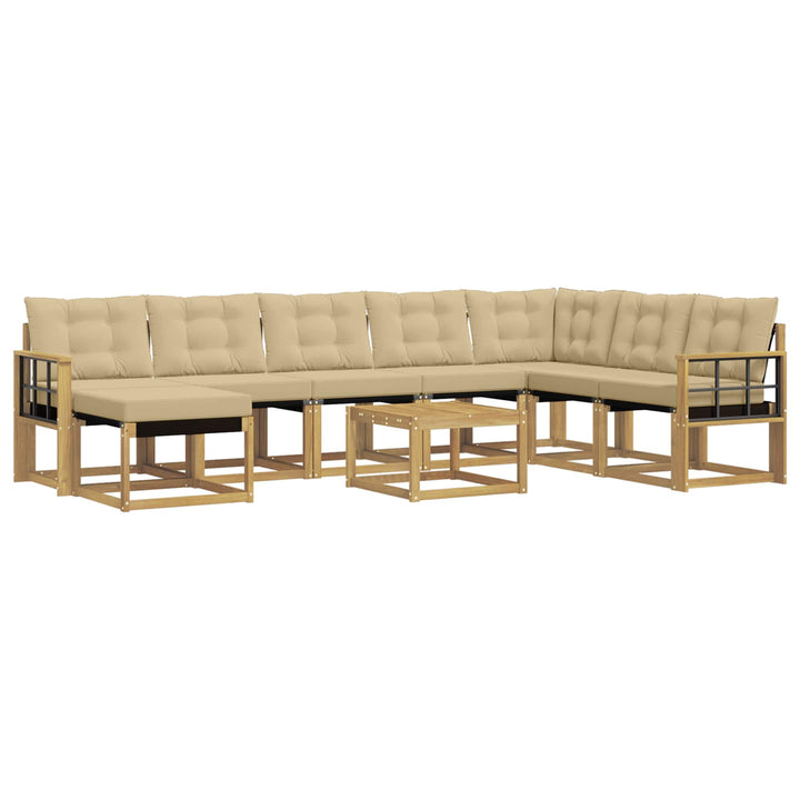 Udendørs sofagruppe 9 stk. Hvid og Beige