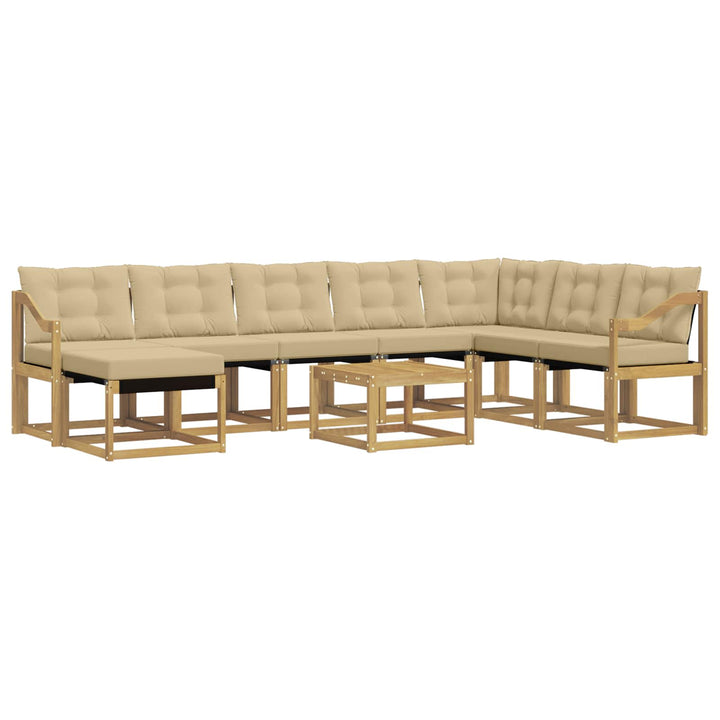 Udendørs sofagruppe 9 stk. Hvid og Beige