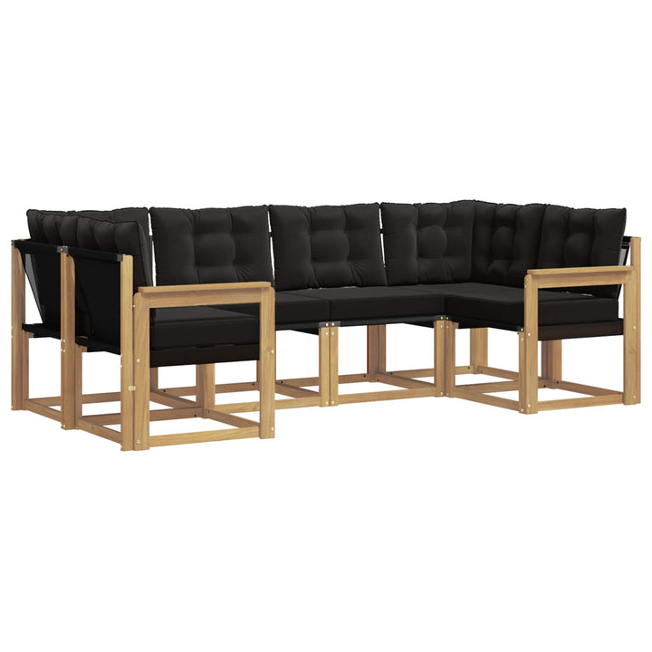 Udendørs sofagruppe med pude 6 pcs Hvid og sort