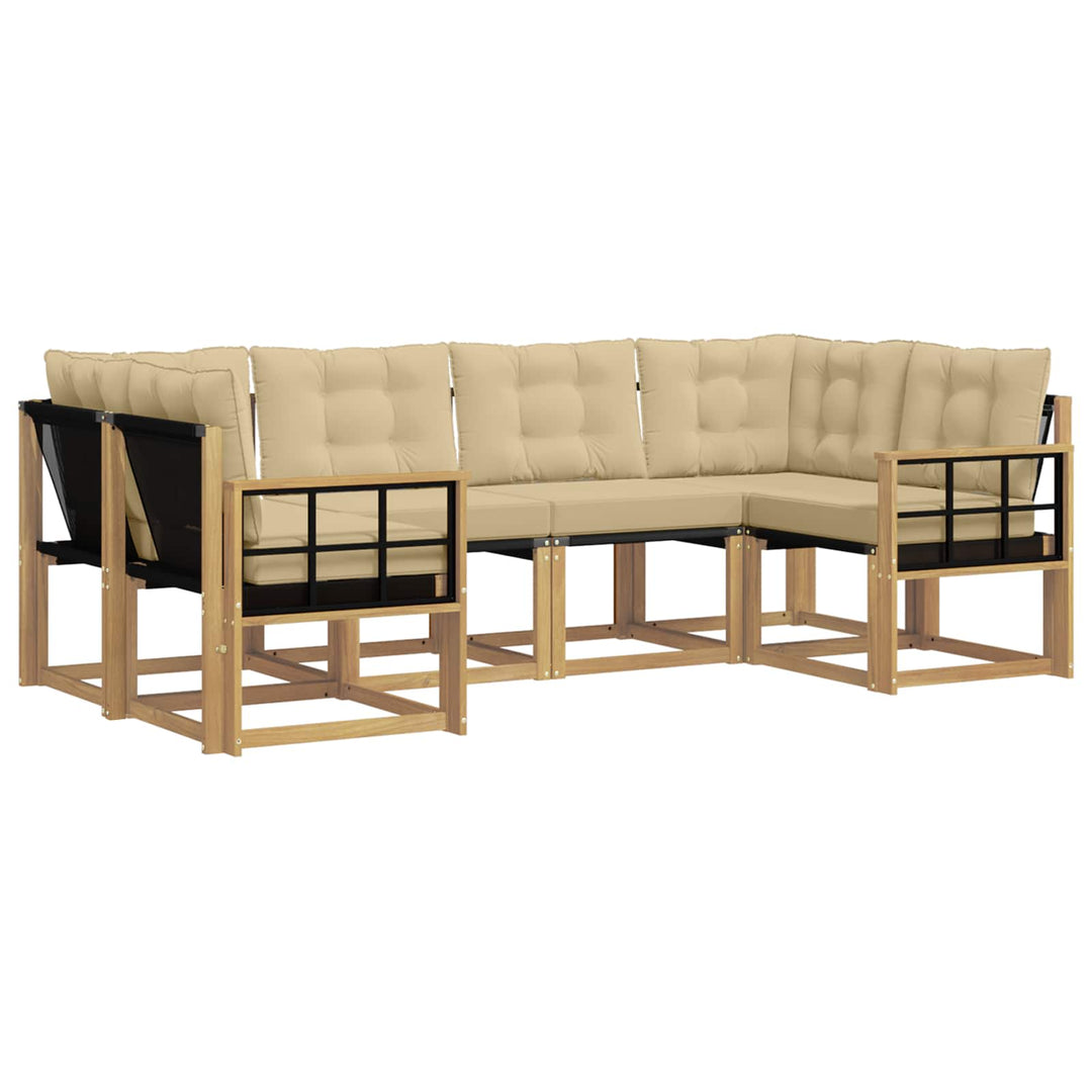 Udendørs sofagruppe 6 stk. Hvid og Beige