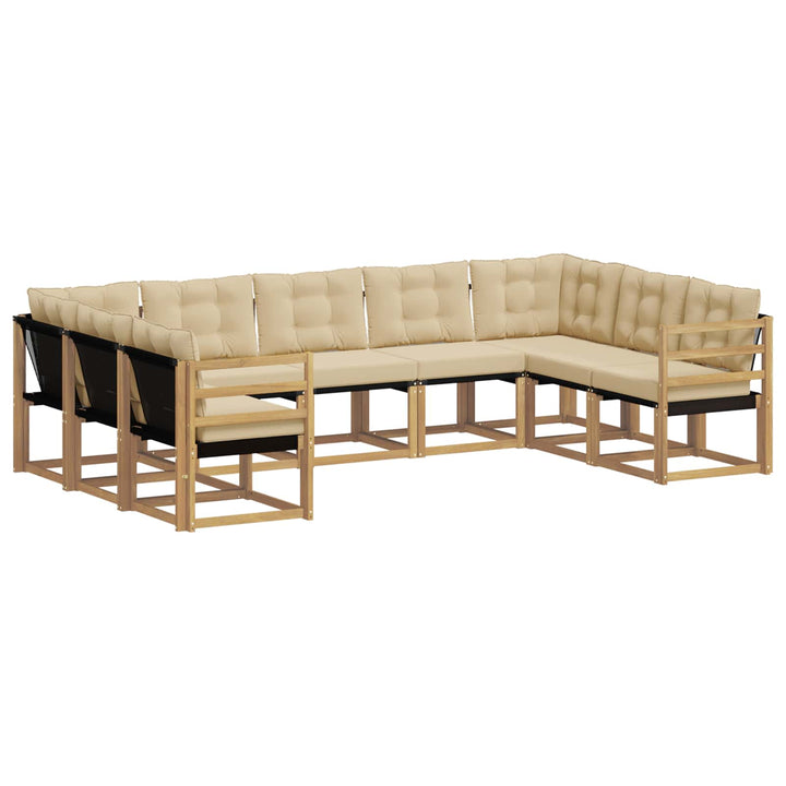Udendørs sofagruppe 9 stk. Hvid og Beige