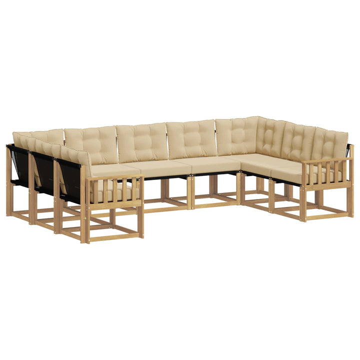 Udendørs sofagruppe 9 stk. Hvid og Beige