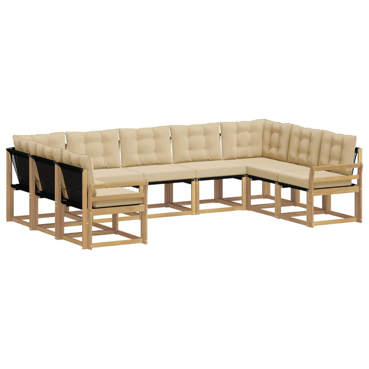 Udendørs sofagruppe 9 stk. Hvid og Beige