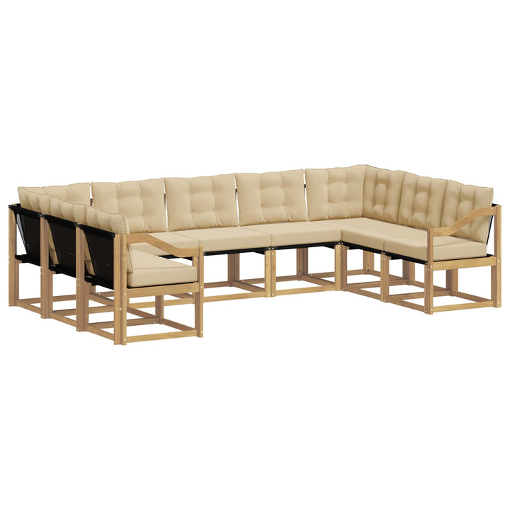 Udendørs sofagruppe 9 stk. Hvid og Beige