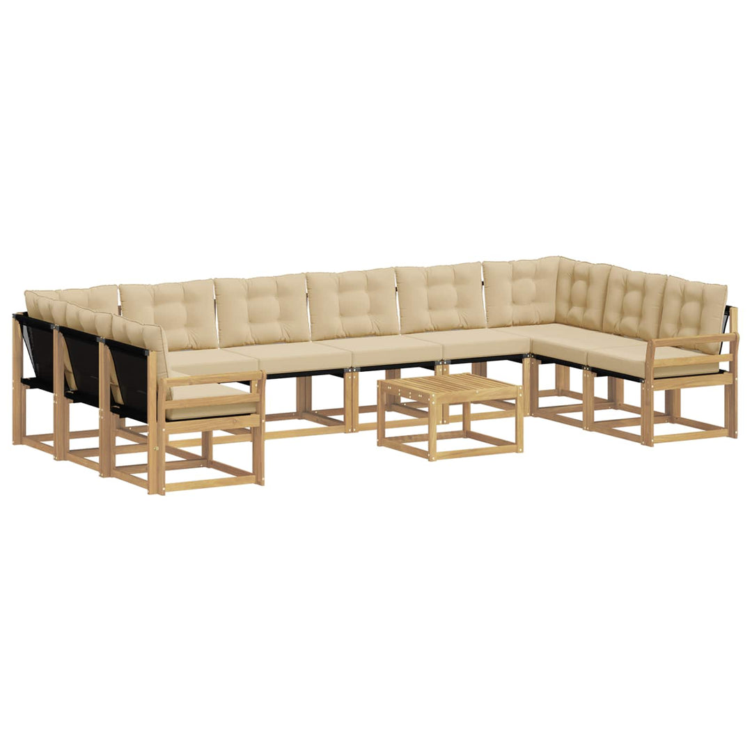 Udendørs sofagruppe 11 stk. Hvid og Beige