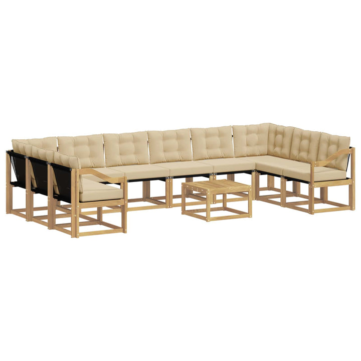 Udendørs sofagruppe 11 stk. Hvid og Beige