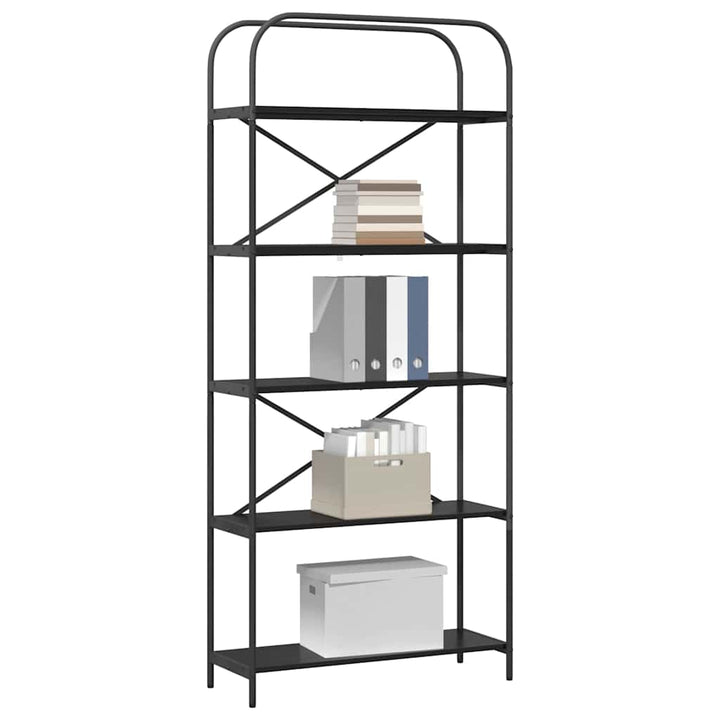 Bogreol Sort eg 80 x 30 x 183 cm Konstrueret træ