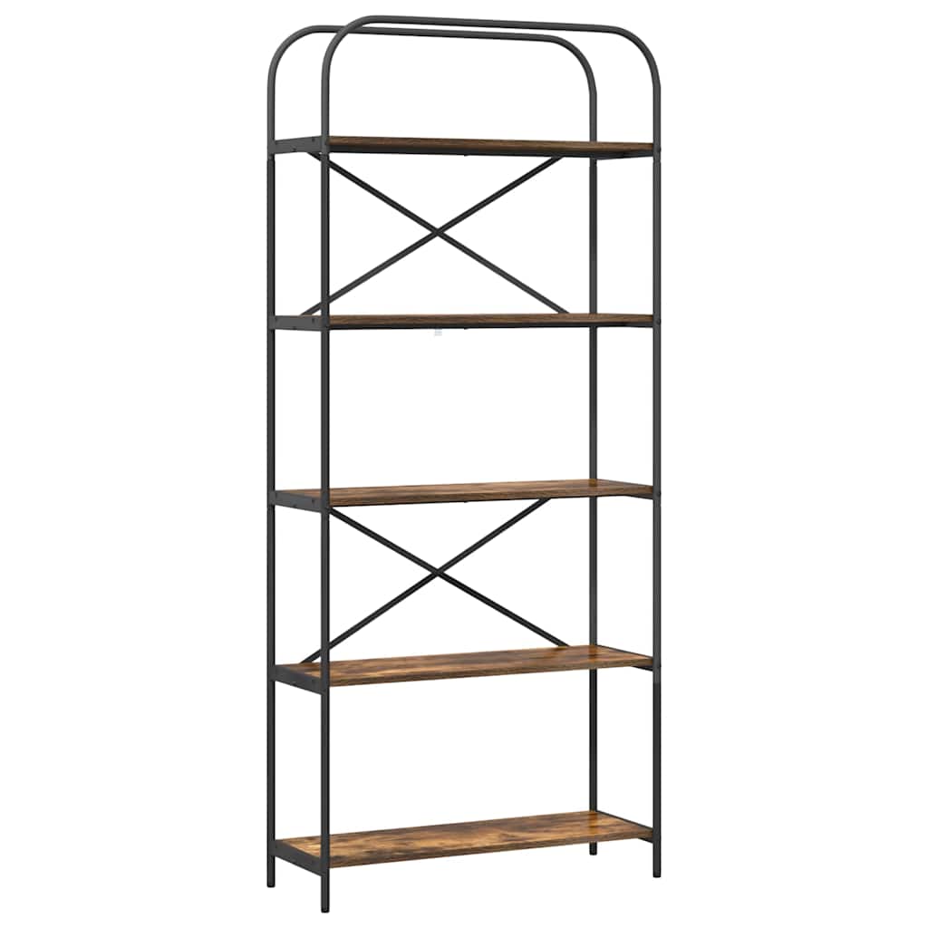 Bogreol Røget eg 80 x 30 x 183 cm Konstrueret træ