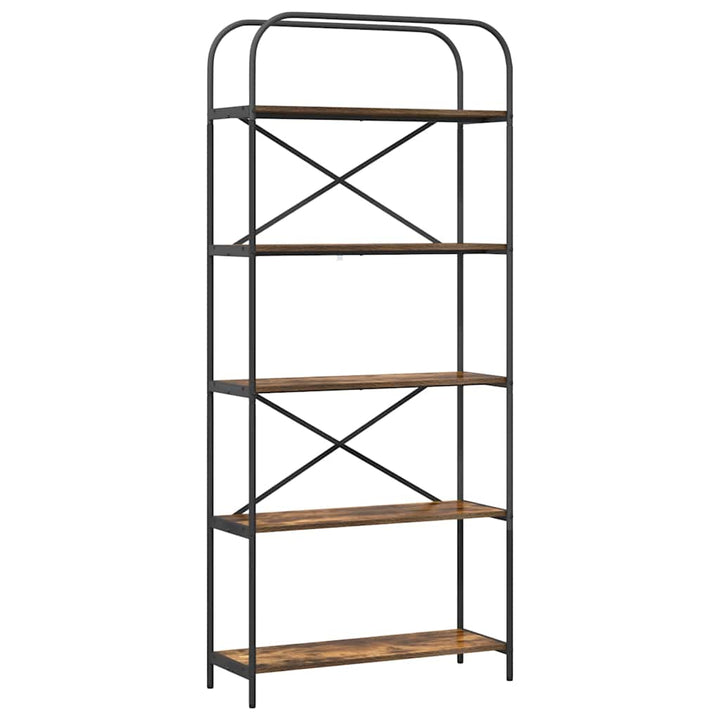 Bogreol 5 niveauer 80 x 30 x 183 cm Konstrueret træ Røget eg