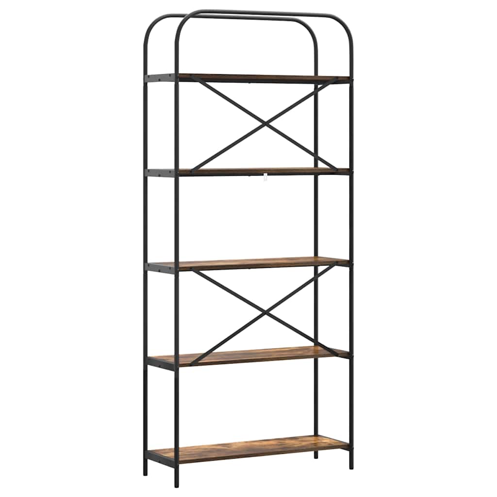 Bogreol Røget eg 80 x 30 x 183 cm Konstrueret træ