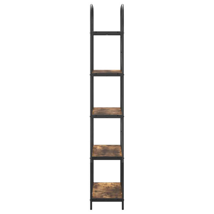 Bogreol 5 niveauer 80 x 30 x 183 cm Konstrueret træ Røget eg