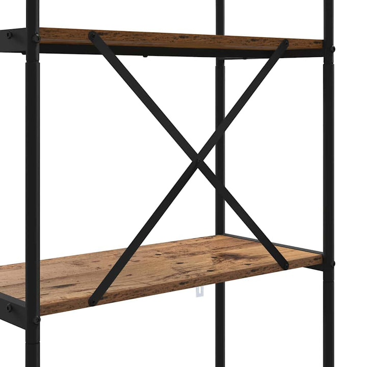 Bogreol 5 niveauer 80 x 30 x 183 cm Konstrueret træ Gammelt træ