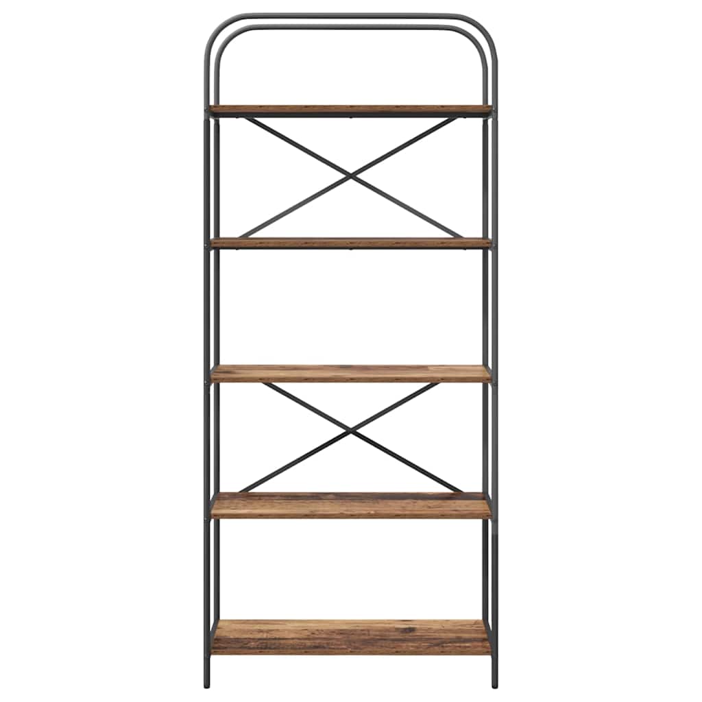 Bogreol Gammelt træ 80 x 30 x 183 cm Konstrueret træ