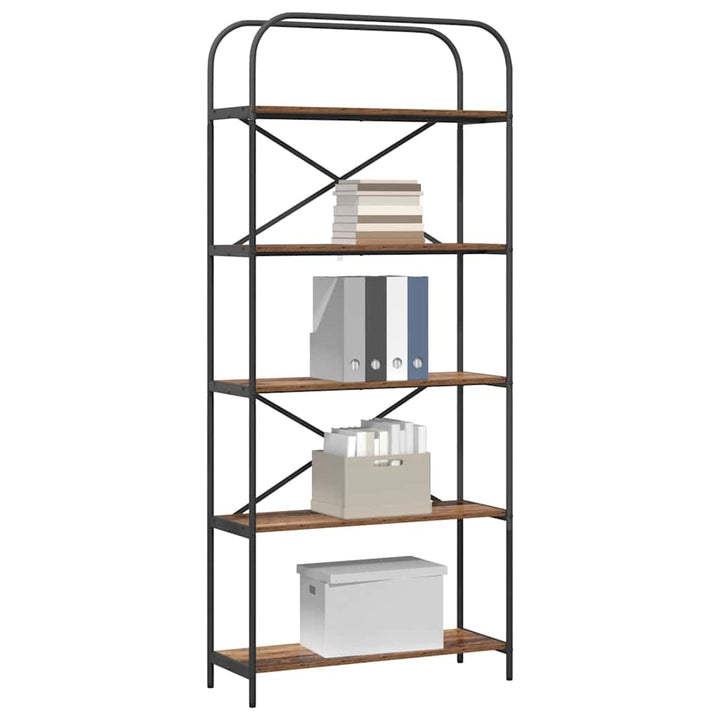 Bogreol Gammelt træ 80 x 30 x 183 cm Konstrueret træ