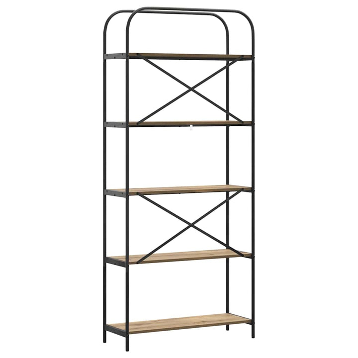 Bogreol 5 niveauer 80 x 30 x 183 cm Konstrueret træ