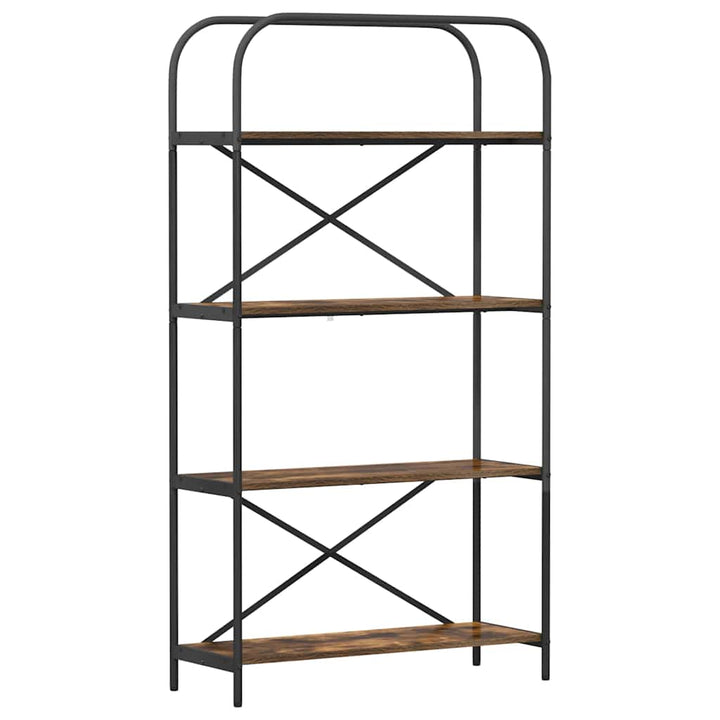 Bogreol 4 niveauer 80 x 30 x 146 cm Konstrueret træ Røget eg