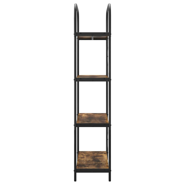 Bogreol 4 niveauer 80 x 30 x 146 cm Konstrueret træ Røget eg