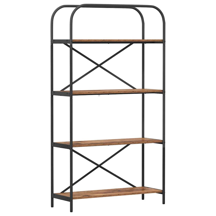 Bogreol 4 niveauer 80 x 30 x 146 cm Konstrueret træ Gammelt træ