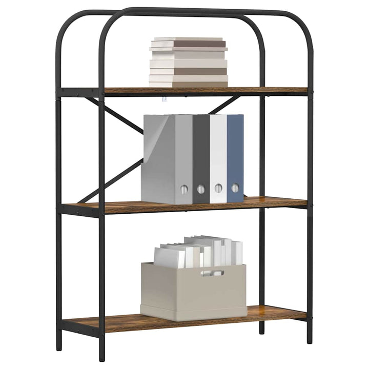 Bogreol 3 niveauer 80 x 30 x 109 cm Konstrueret træ Røget eg