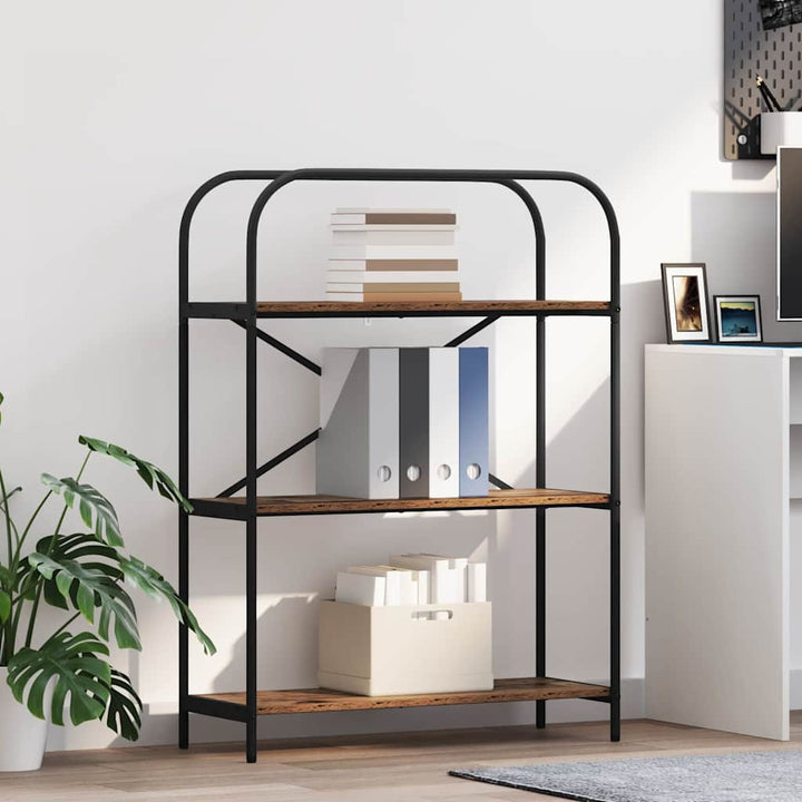 Bogreol 3 niveauer 80 x 30 x 109 cm Konstrueret træ Gammelt træ