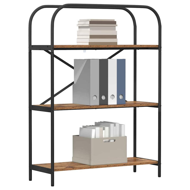 Bogreol 3 niveauer 80 x 30 x 109 cm Konstrueret træ Gammelt træ
