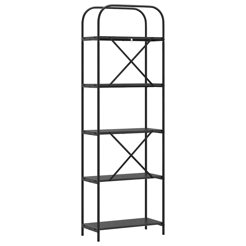 Bogreol Sort eg 60 x 30 x 183 cm Konstrueret træ